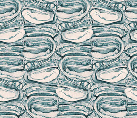 Hand painted seamless pattern with curved people. Monochrome color - 488056189