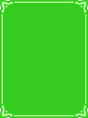 Vector border frame. Green background or book page. Simple rectangular billboard, plaque, signboard or label 