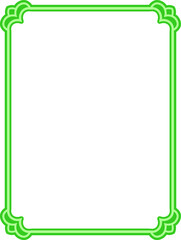 Vector border frame. Green background or book page. Simple rectangular billboard, plaque, signboard or label 