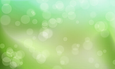 Fototapeta na wymiar Blurred green background with bokeh circles. Spring texture