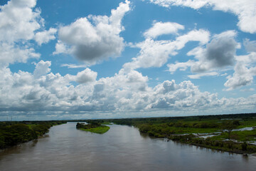 sky with large clouds over the magdalena river