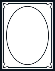 Retro oval photo frame. Vector vintage portrait border