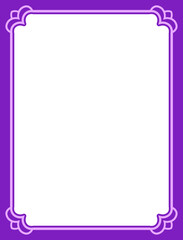 Vector border frame. Purple pink background or book page. Simple rectangular billboard, plaque, signboard or label 