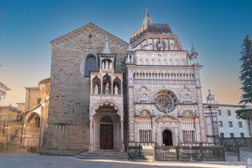 Ecleptic church of Basilica di Santa Maria Maggiore in the upper town of Bergamo alta, Italy Europe
