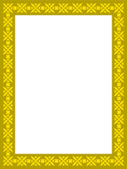 Vector border frame. Golden yellow background or book page. Simple rectangular billboard, plaque, signboard or label 