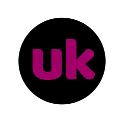 UK brand monogram. UK company letters initial letters monogram.