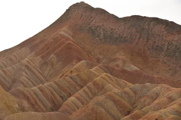 Papier Peint photo Zhangye Danxia Zhangye Danxia Rainbow Mountains. Zhangye Geopark in Gansu Province, China. 