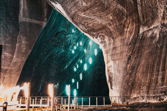 turda Salt Mine or Salina Turda, well known landmark in Transylvania with an underground museum and theme park, Romania, Europe