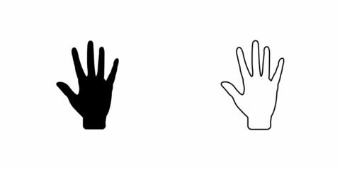 Hand palm vector icon. Open hand flat vector illustration. Palm Isolated on a white background.