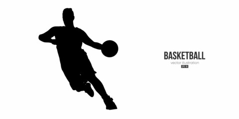 Fototapeta na wymiar Abstract basketball player man in action isolated white background. Vector illustration