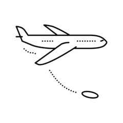 jump from airplane line icon vector illustration