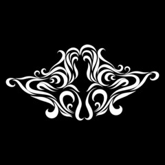 abstract white curly lines design pattern floral ornament on dark background
