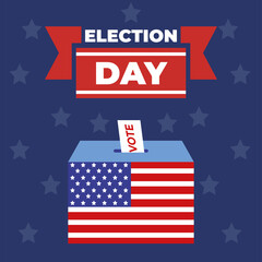 Fototapeta na wymiar Election day card Flag of United States Vector