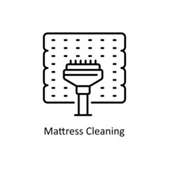 Mattress Cleaning vector Outline icon for web isolated on white background EPS 10 file