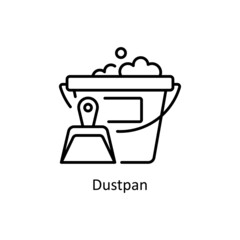 Dustpan vector Outline icon for web isolated on white background EPS 10 file