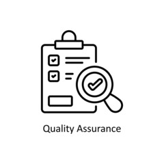Quality Assurance vector Outline icon for web isolated on white background EPS 10 file