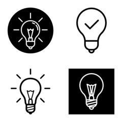 Lightbulbs1-3 Flat Icon Set Isolated On White Background