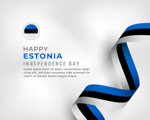 Happy Estonia Independence Day February 24th Celebration Vector Design Illustration. Template for Poster, Banner, Advertising, Greeting Card or Print Design Element