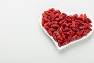 Goji berries isolated on white background.