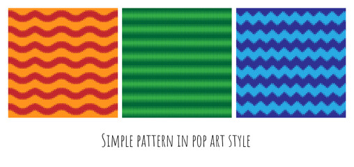 Set of backdrops in dotted halftone pop art style for fabric texture wallpaper and print