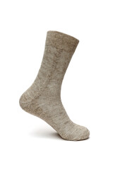 women's sock made of wool on a white background