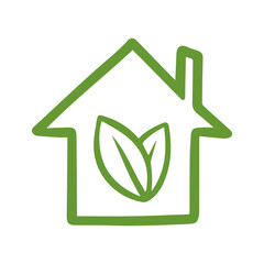 Green house logo template. Eco house.