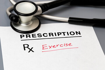 Prescription for exercise. Healthy living, healthy lifestyle and healthcare concept.