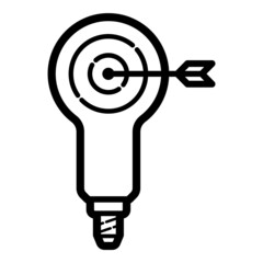Lightbulb Target Flat Icon Isolated On White Background