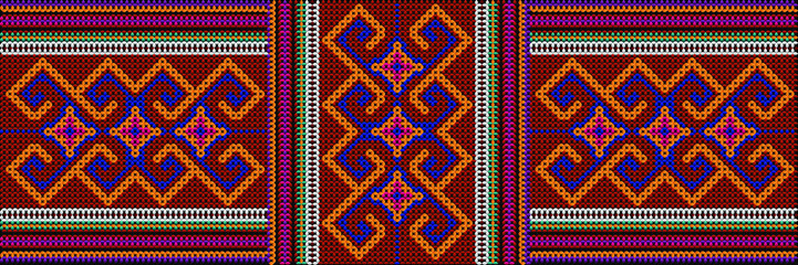 Obraz premium Pattern, ornament, tracery, mosaic ethnic, folk, national, geometric for fabric, interior, ceramic, furniture in the Latin American style.