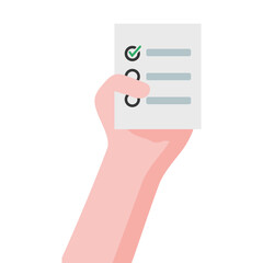 Isolated hand with an electoral card Vector