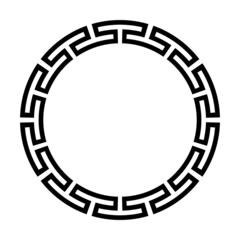 Circle frame of simple greek pattern
