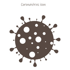 Coronavirus virus vector isolated on white. Bacteria Icon. Flat coronavirus bacteria icon for sign and symbol. Virus cells vector. Coronavirus bacteria COVID-2019. Dangerous cell from China, vector