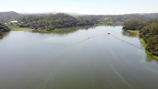 Ribeirão pires dam aerial images drone brazil