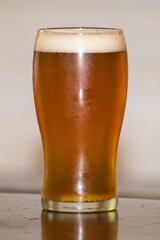 glass of sparkling craft beer