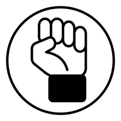 Fist Sign Flat Icon Isolated On White Background