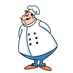 Fat chef man character illustration cartoon