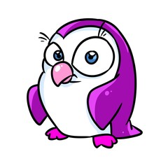 little penguin purple bird animal character illustration cartoon