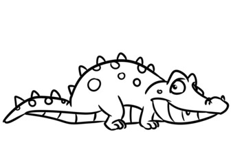 Crocodile lies looks smile rest reptile illustration cartoon