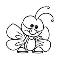 small insect beetle butterfly character illustration cartoon