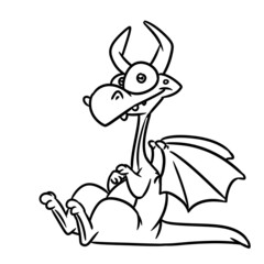 dragon beautiful reptile fairy tale character illustration cartoon