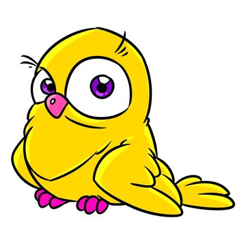 yellow bird canary animal character illustration cartoon