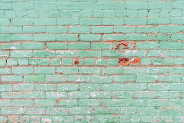 Rustic green brick wall
