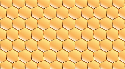 Original orange mosaic background, stylized honeycombs with golden lines texture.
