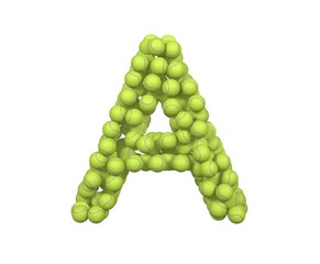 Tennis Ball Themed Font Letter A