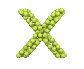Tennis Ball Themed Font Letter X