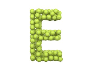 Tennis Ball Themed Font Letter E