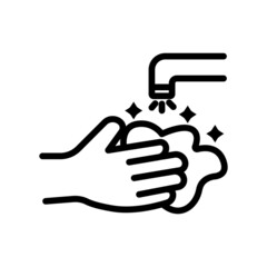 Washing hands. line icon style. suitable for cleanliness icon, Bathroom, corona virus. simple design editable. Design template vector