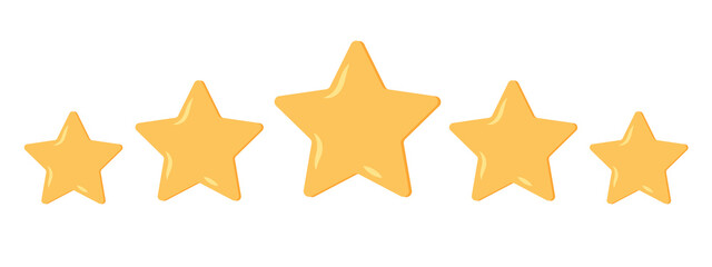 Concept of feedback, testimonials messages and notifications. Rating on customer service illustration. Five big stars with reviewer. Flat vector