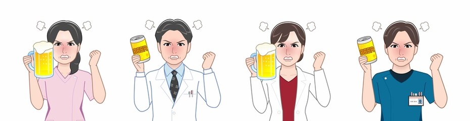 4人の白衣を着た男女