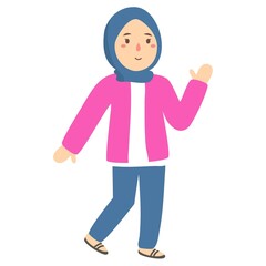 woman hijab cute walk